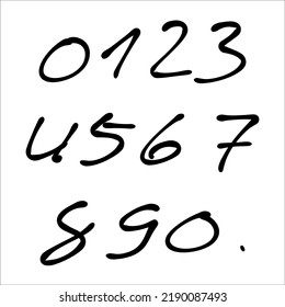 Numbers Vector fonts, Handwritten calligraphy 