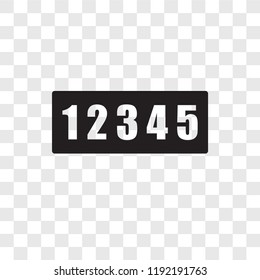 Numbers vector icon isolated on transparent background, Numbers transparency logo concept
