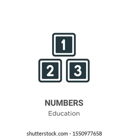 Numbers vector icon on white background. Flat vector numbers icon symbol sign from modern education collection for mobile concept and web apps design.