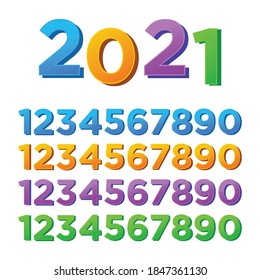 numbers vector illustration template set
