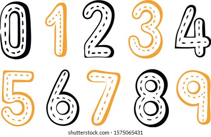 Numbers vector isolated illustration on white background . Concept for logo, calendar, web design