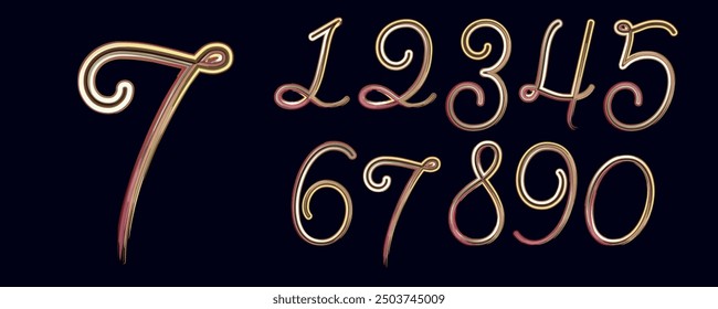 numbers, vector number Custom typeface numerals made with abstract geometric shapes