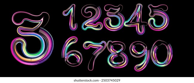 numbers, vector number Custom typeface numerals made with abstract geometric shapes