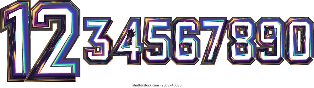 numbers, vector number Custom typeface numerals made with abstract geometric shapes