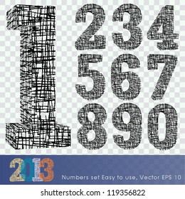 numbers vector set
