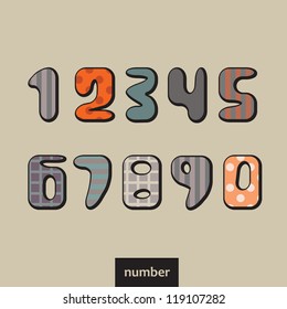 Numbers vintage over beige background. vector illustration./ Numbers vintage