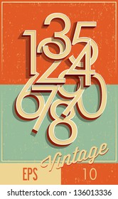 Numbers vintage style