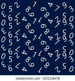 Numbers wallpaper, illustration, vector on white background.