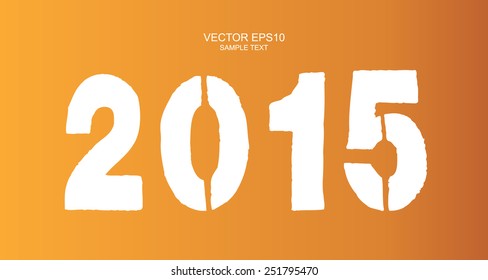 Numbers of year 2015 on yellow background. Vector ilustration.