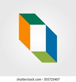 Numbers zero (0) in origami style. Vector illustration colorful bright design. Formed by triangles. For party poster, greeting card, banner or invitation. Cute numerical icons and signs.