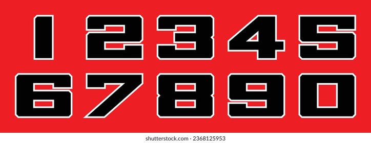 Numbers from zero to nine