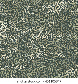 Numbers from zero to nine-vector illustration. Camouflage background vector. An original print.