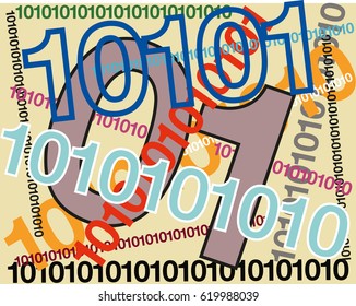 Numbers zero and one, symbolizing the binary code.