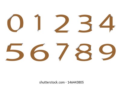 Numbers zero through nine. As vector images.