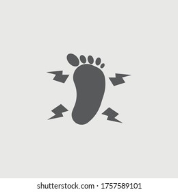 Numbness and tingling in feet vector icon illustration sign