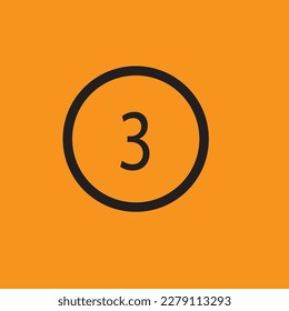 the numeral "3" in a clear and easy-to-read font, typically in black or white, represents creativity or growth.