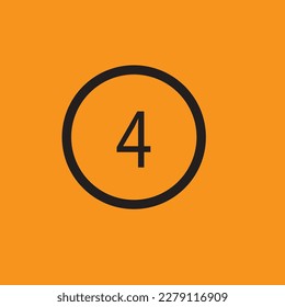 the numeral "4" is in a simple and distinct font, often in black or white, symbolizing stability or structure.