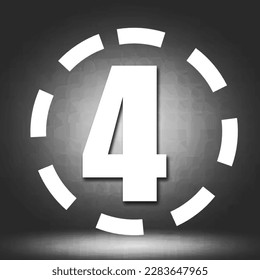numeral 5 azul con disfraz alrededor de la cuenta regresiva número cuatro más fondo azul trazo y número azul