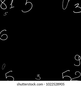 Numeral background. Scribbled hand drawn numbers for card, poster, banner. Vector background with numbers in primitive style. Simple pattern for your design.