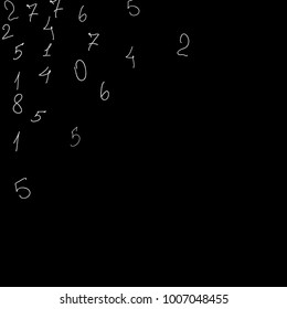 Numeral background. Scribbled handwritten numbers for card, poster, banner. Vector background with numbers in primitive style. Simple pattern for your design.