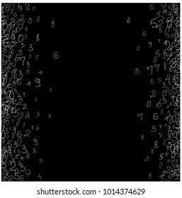 Numeral background. Scribbled handwritten numbers for card, poster, banner. Vector background with numbers in primitive style. Simple pattern for your design.