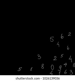 Numeral background. Scribbled handwritten numbers for card, poster, banner. Vector background with numbers in primitive style. Simple pattern for your design.