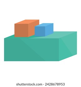 Numeral block icon cartoon vector. Children construction. Preschool wood