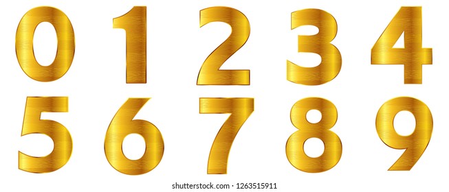 Numeral character gold icon