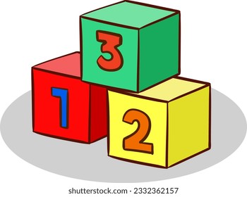 Numeral cubes with numbers vector