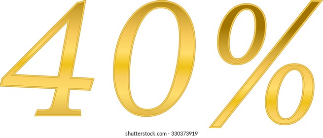 numeral forty percent gold