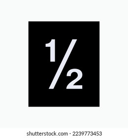 Numeral Fraction Icon. Format,  Mathematics Element Symbol.