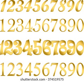 numeral gold vector