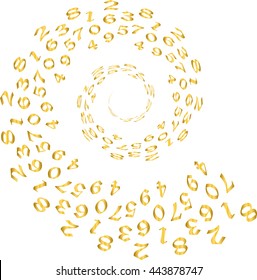 numeral gold, white background, yellow, precious metal