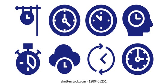  numeral icon set. 8 filled numeral icons. Simple modern icons about  - Clock, Time, Wall clock