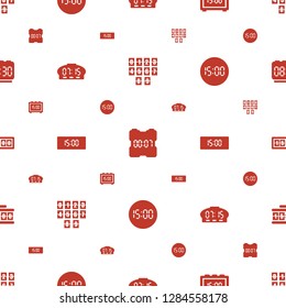 numeral icons pattern seamless white background. Included editable filled digital clock icons. numeral icons for web and mobile.