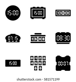 numeral icons set. Set of 9 numeral filled icons such as 