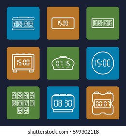 numeral icons set. Set of 9 numeral outline icons such as 