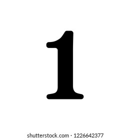numeral one icon, digit number 1 vector
