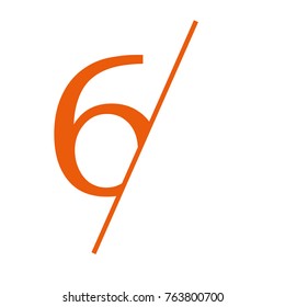 numeral six written icon