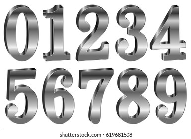 Numeral solid silver icon