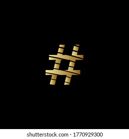 numeral symbol with golden metal appearance editable vector