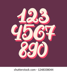 Numerals for your design, banners or invitations. Set of hand drawn numerals made in vector