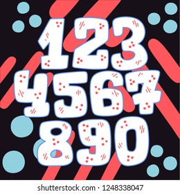 Numerals for your design, banners or invitations. Set of hand drawn numerals made in vector