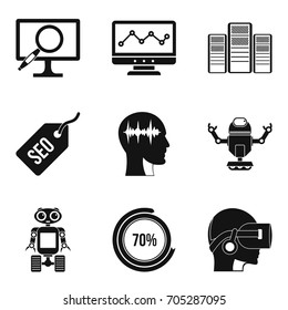 Numerator icons set. Simple set of 9 numerator vector icons for web isolated on white background