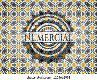 Numercial arabesque emblem background. arabic decoration.