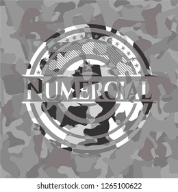 Numercial on grey camo texture
