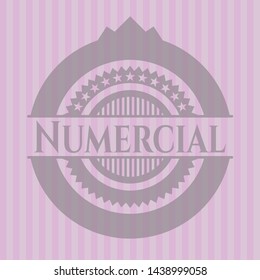 Numercial pink emblem. Retro. Vector Illustration. Detailed.