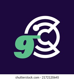 Numeric 9 with crypto, token, digital, crypto design inspiration. premium vector