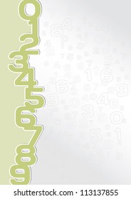 Numeric background in green and gray color