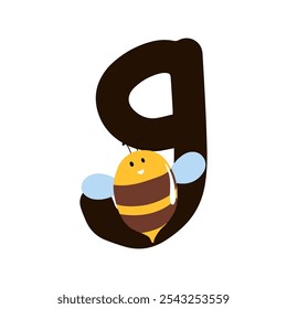 numeric with bee animal cartoon to children book